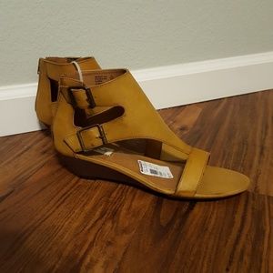 Tan wedge sandals